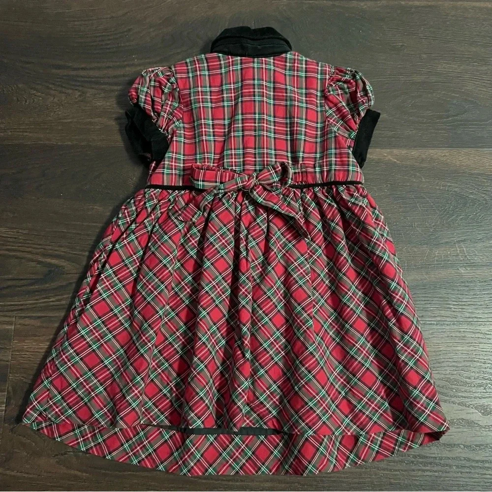Baby girls Vintage Hartstrings Holiday Plaid dress Size 18 months